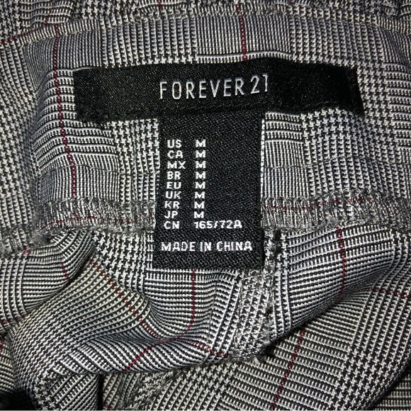 Forever 21 Plaid Paper Bag Waist Ankle Pants with Tie - Picture 4 of 5